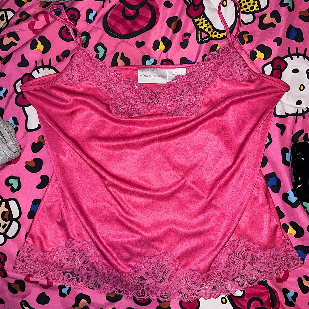 Pink lace top